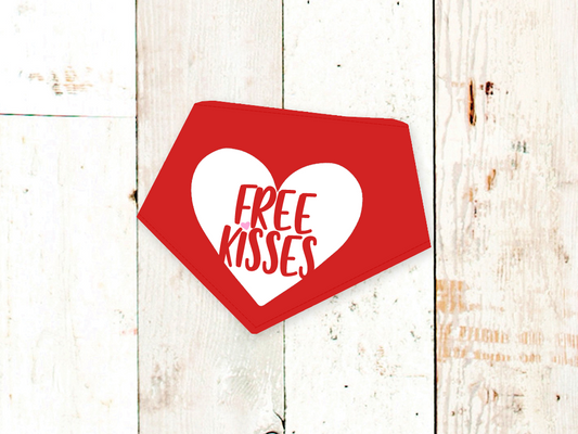 "Free Kisses" Dog Bandana