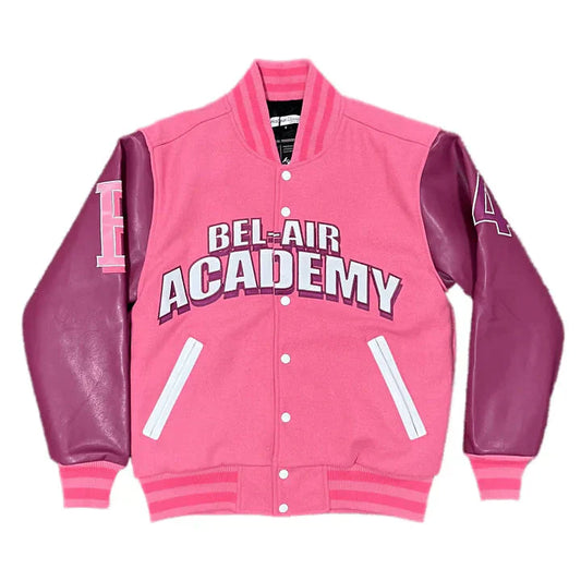Fresh Prince Belair Academy Pink Varsity Jacket
