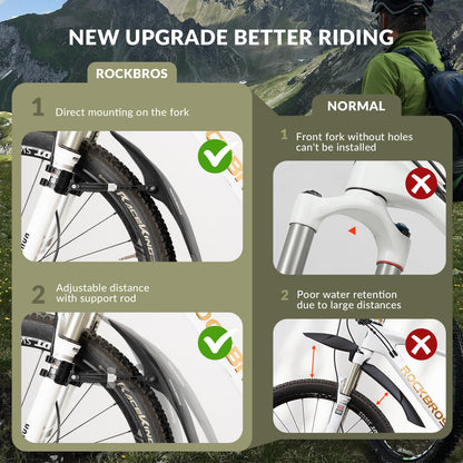 ROCKBROS Adjustable Bike Fender for 26"/27.5"/29" MTB Mud Guards - Triathlete Store