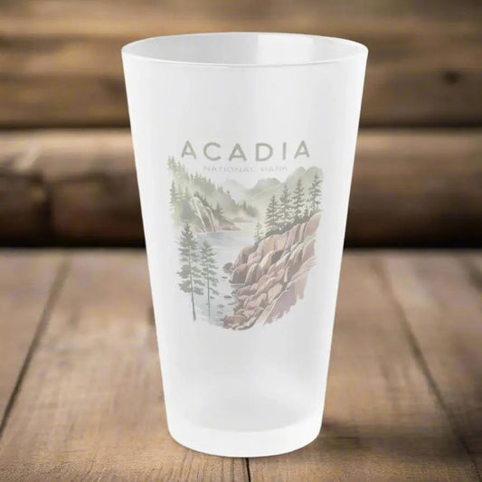 Acadia National Park Frosted Pint Glass
