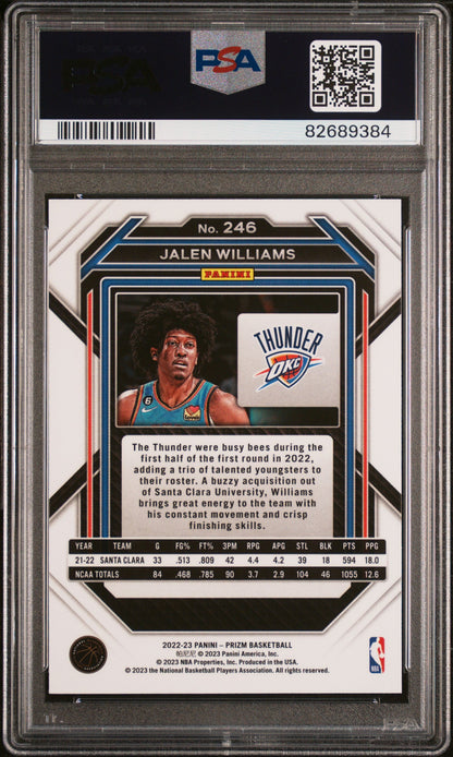 Graded 2022 Panini Prizm Jalen Williams #246 Rookie RC Basketball Card PSA 10 Gem Mint