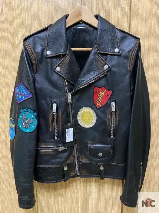 G Eazy Saint Laurent Paris Vintage Calf Leather Jacket