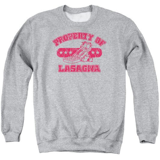 Garfield Property of Lasagna Mens Crewneck Sweatshirt Athletic Heather