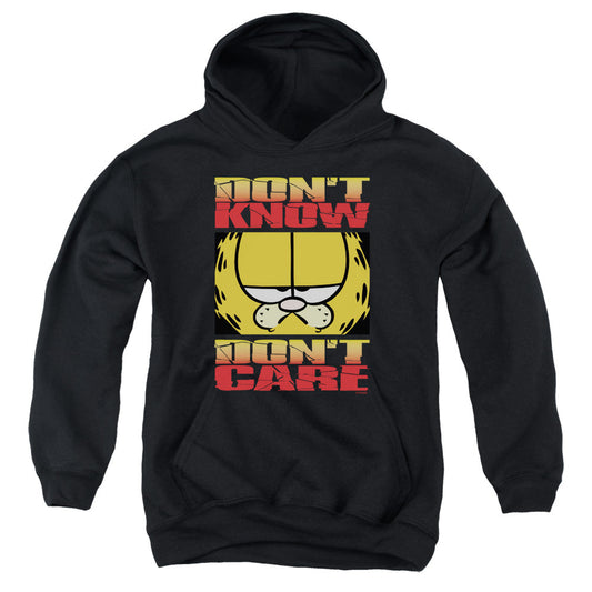 Garfield Dont Know Dont Care Kids Youth Hoodie Black