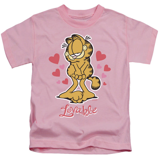 Garfield Lovable Juvenile Kids Youth T Shirt Pink