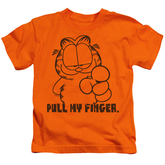 Garfield Pull My Finger Juvenile Kids Youth T Shirt Orange