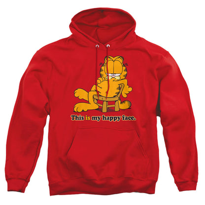 Garfield Happy Face Mens Hoodie Red