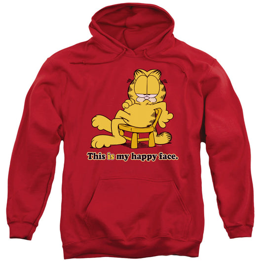 Garfield Happy Face Mens Hoodie Red