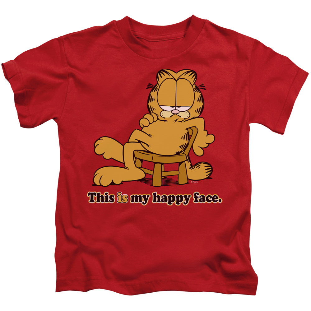 Garfield Happy Face Juvenile Kids Youth T Shirt Red