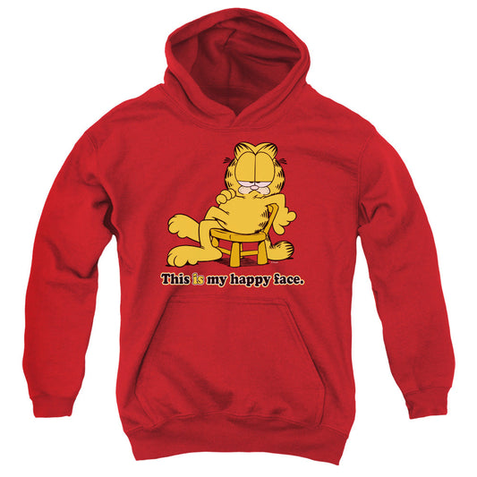 Garfield Happy Face Kids Youth Hoodie Red