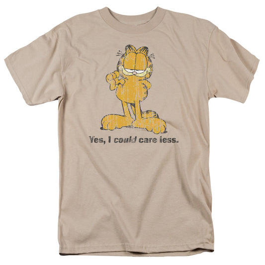 Garfield Yes I Could Care Less Mens T Shirt Sand Officially Licensed