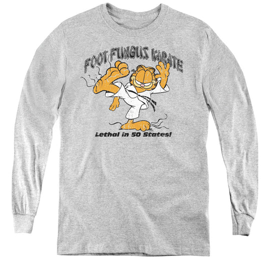 Garfield Foot Fungus Karate Long Sleeve Kids Youth T Shirt Athletic Heather