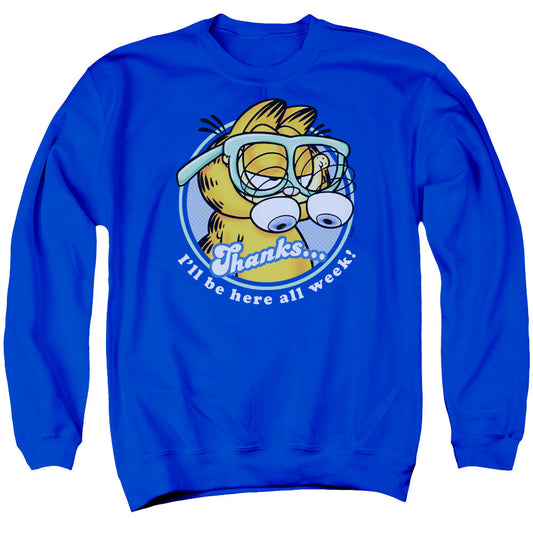 Garfield Performing Mens Crewneck Sweatshirt Royal Blue