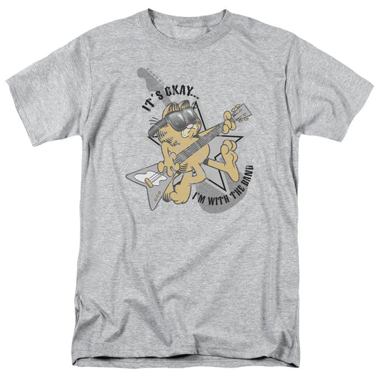 Garfield Im With The Band Mens T Shirt Athletic Heather Officially Licensed
