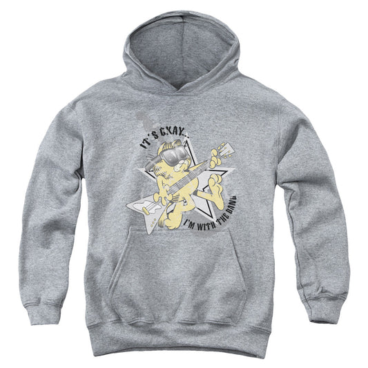 Garfield Im With the Band Kids Youth Hoodie Heather