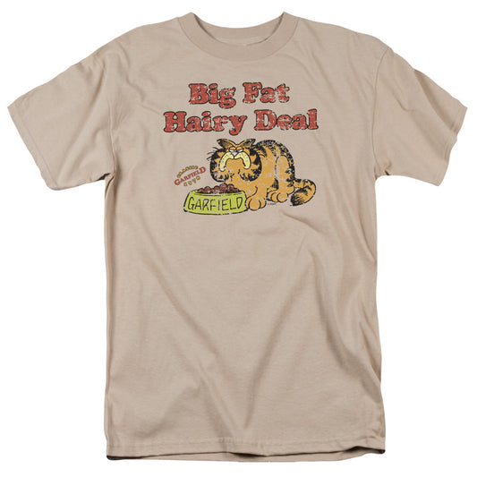 Garfield Big Fat Hairy Deal Mens T Shirt Sand Officially Licensed