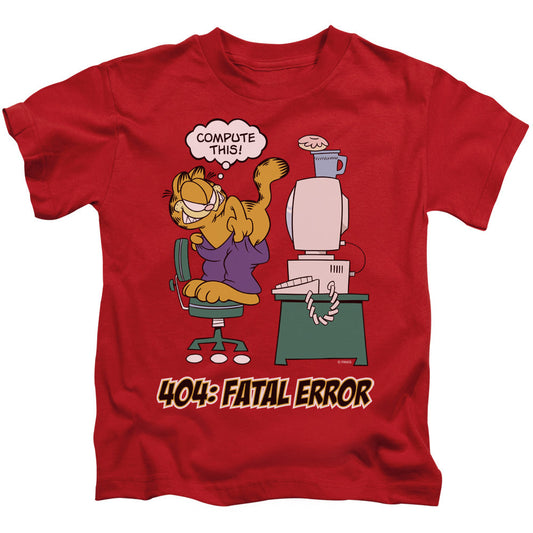 Garfield Compute This Juvenile Kids Youth T Shirt Red