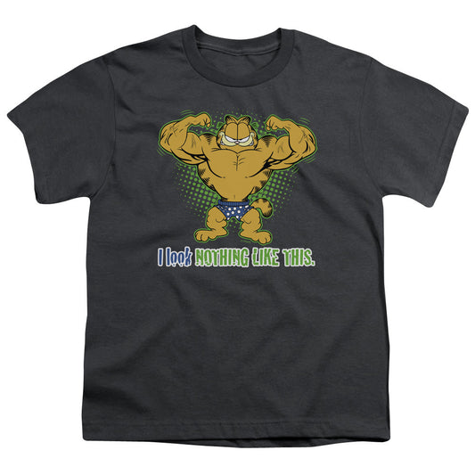 Garfield Nothing Like This Kids Youth T Shirt Charcoal