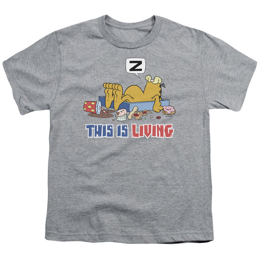 Garfield This is Living Kids Youth T Shirt Athletic Heather