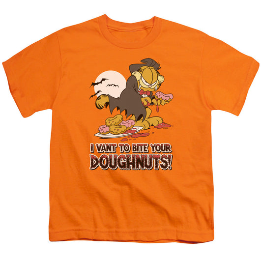 Garfield I Vant Doughnuts Kids Youth T Shirt Orange