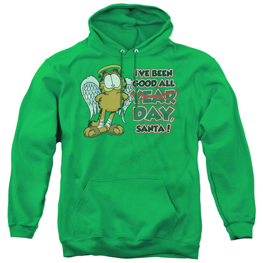 Garfield Ive Been Good Mens Hoodie Kelly Green