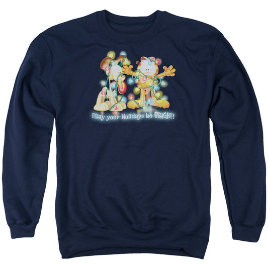 Garfield Bright Holidays Mens Crewneck Sweatshirt Navy