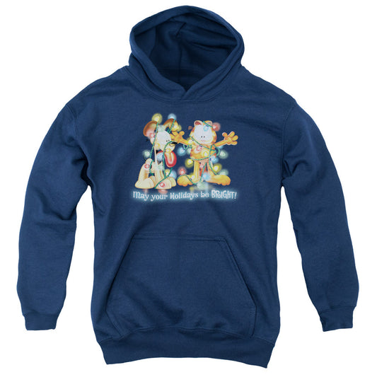 Garfield Bright Holidays Kids Youth Hoodie Navy