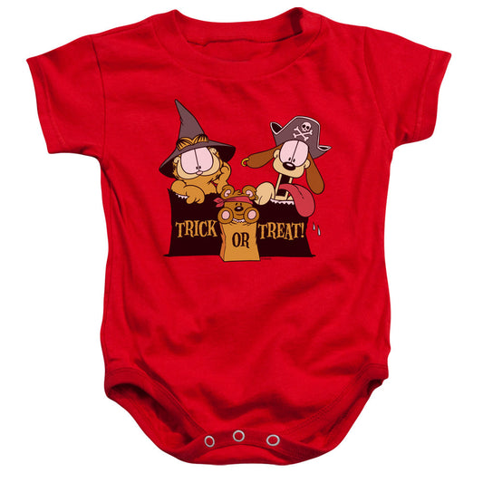Garfield Trick or Treat Infant Baby Snapsuit Red