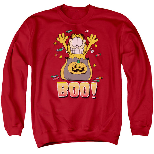 Garfield Boo! Mens Crewneck Sweatshirt Red