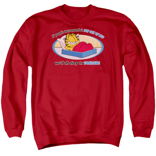 Garfield Pop Out of Bed Mens Crewneck Sweatshirt Red
