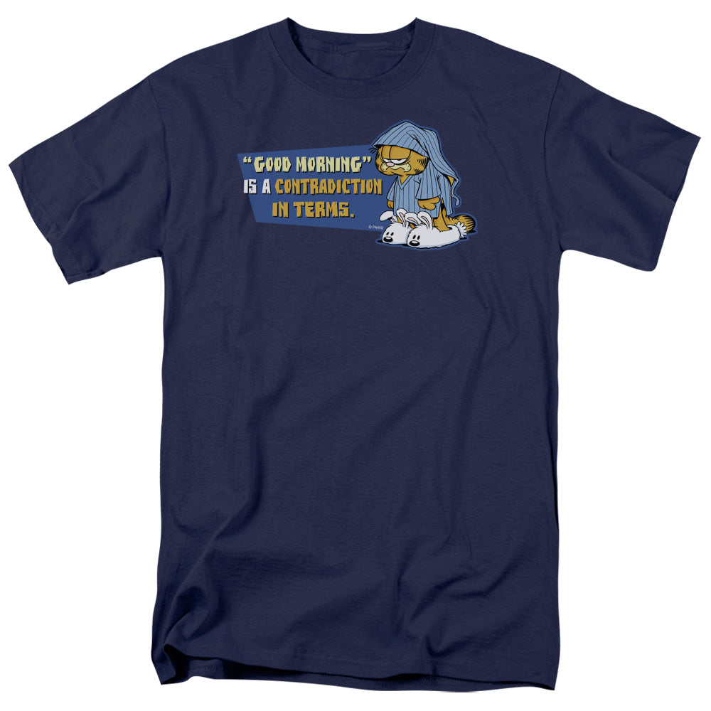 Garfield Contradicition In Terms Mens T Shirt Navy Officially Licensed