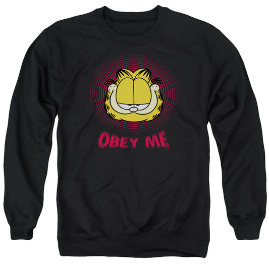 Garfield Obey Me Mens Crewneck Sweatshirt Black