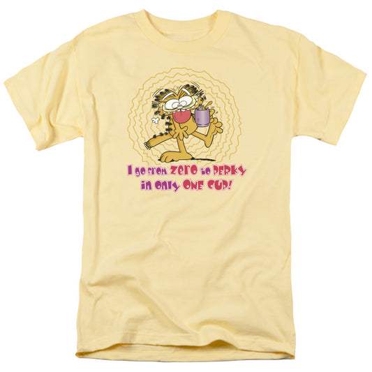 Garfield From Zero To Perky Mens T Shirt Banana Officially Licensed