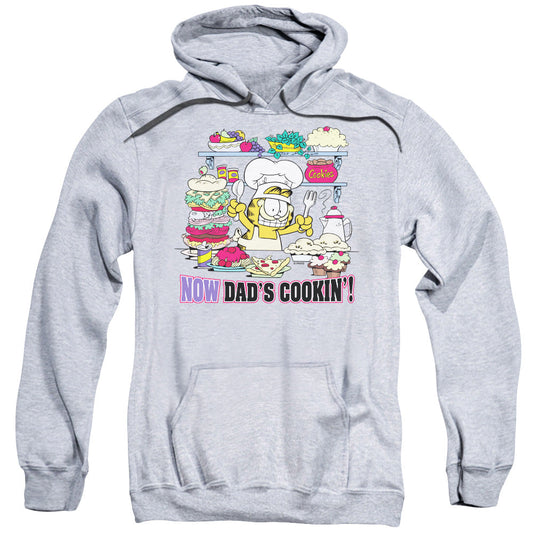 Garfield Now Dad's Cooking Mens Hoodie Athletic Heather