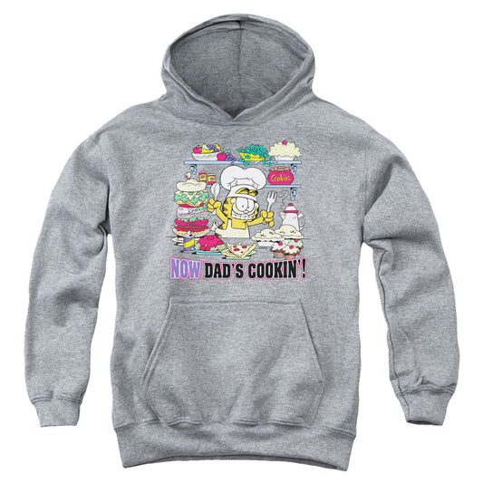 Garfield Now Dads Cooking Kids Youth Hoodie Athletic Heather