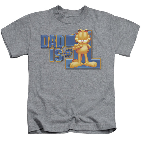 Garfield Dad is Number One Juvenile Kids Youth T Shirt Athletic Heather