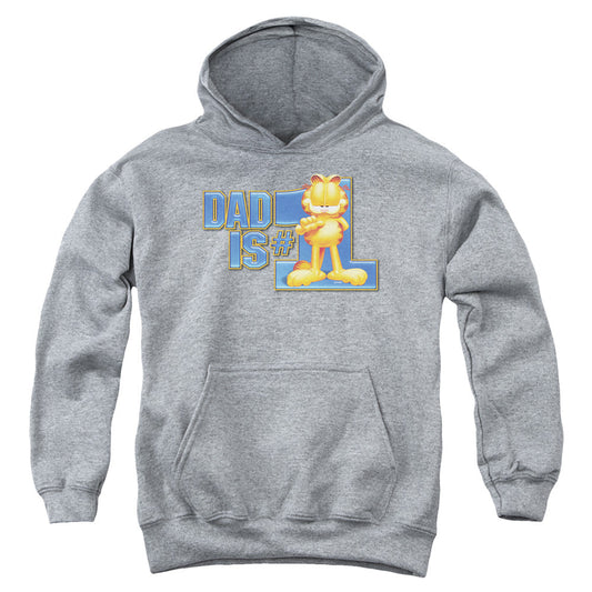 Garfield Dad is Number One Kids Youth Hoodie Heather
