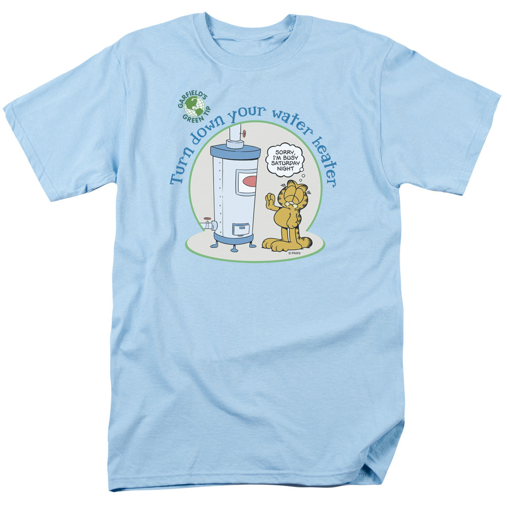 Garfield Plant A Tree Mens T Shirt Light Blue Officially Licensed