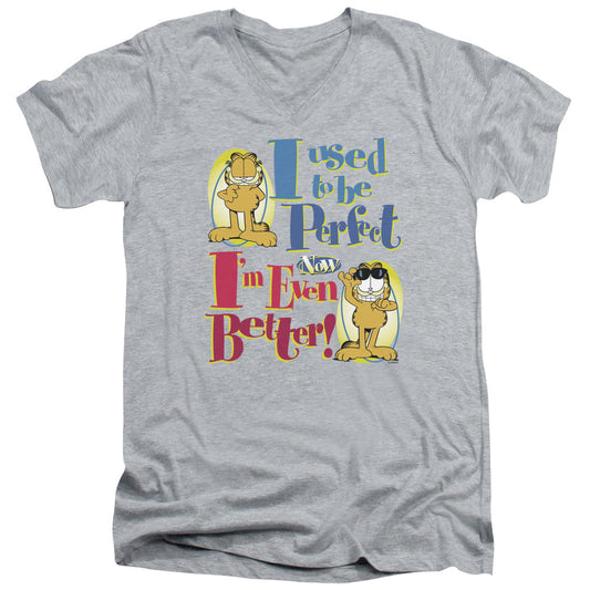 Garfield Even Better Mens Slim Fit V-Neck T Shirt Athletic Heather