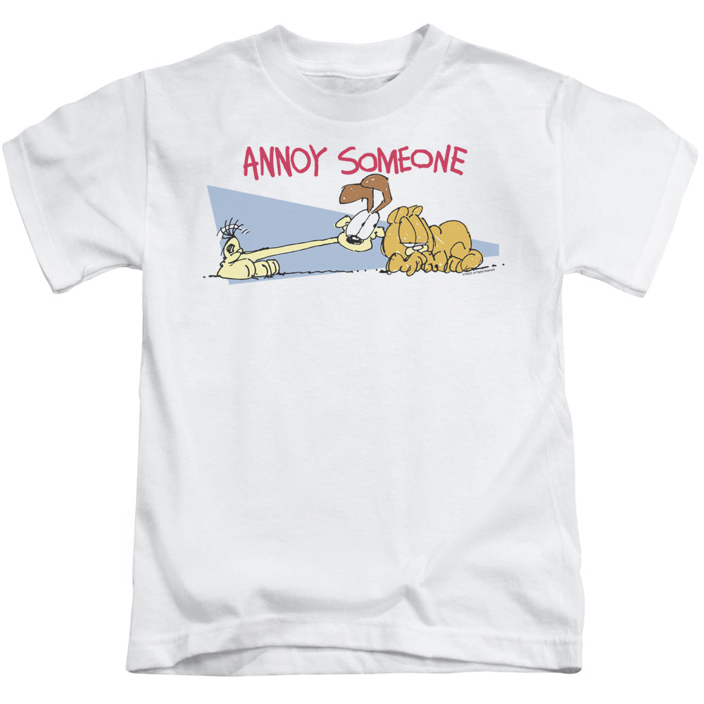 Garfield Annoy Someone Juvenile Kids Youth T Shirt White