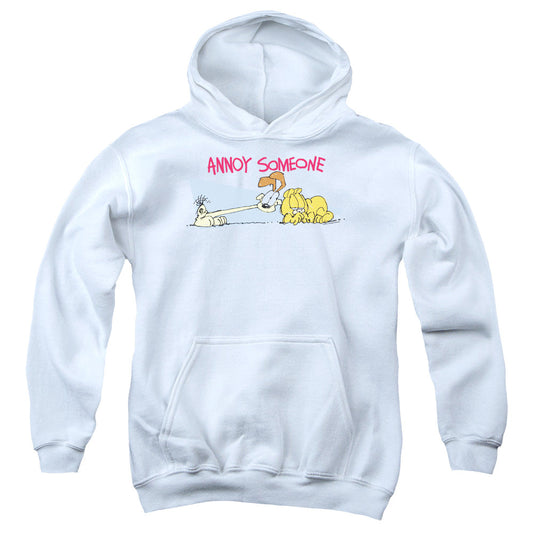 Garfield Annoy Someone Kids Youth Hoodie White