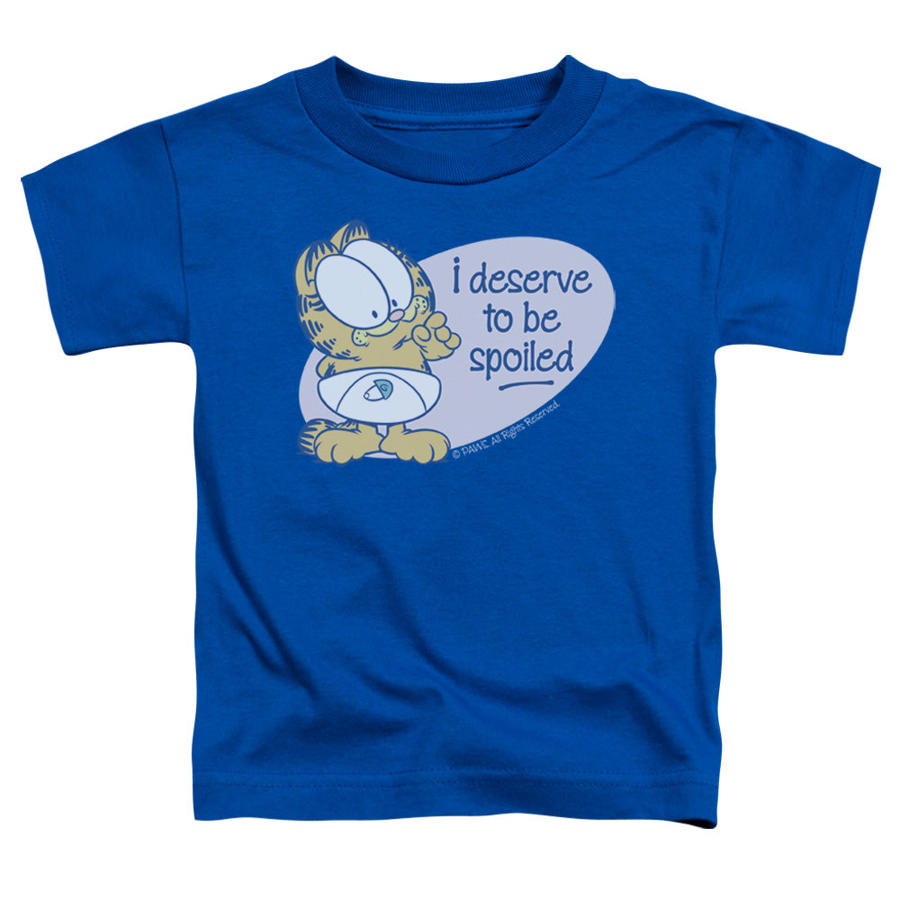 Garfield Deserve to Be Spoiled Toddler Kids Youth T Shirt Royal Blue