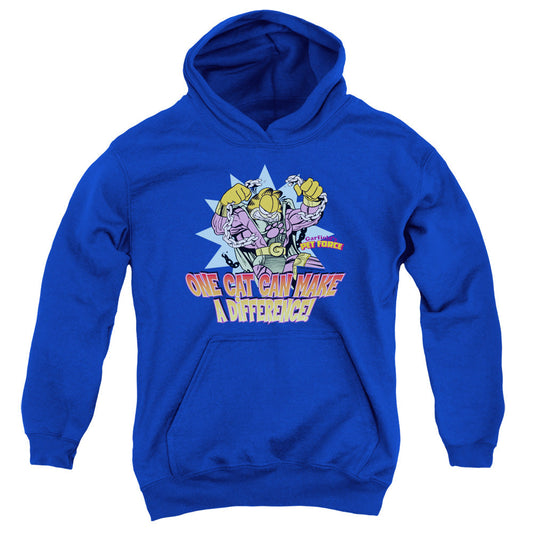 Garfield Make a Difference Kids Youth Hoodie Royal