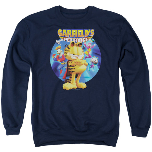 Garfield Dvd Art Mens Crewneck Sweatshirt Navy