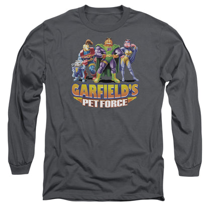 Garfield Beyond Mens Long Sleeve Shirt Charcoal Officially Licensed
