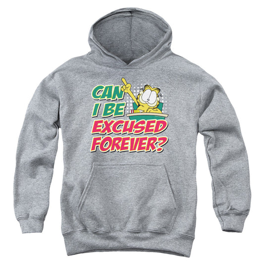 Garfield Excused Forever Kids Youth Hoodie Heather