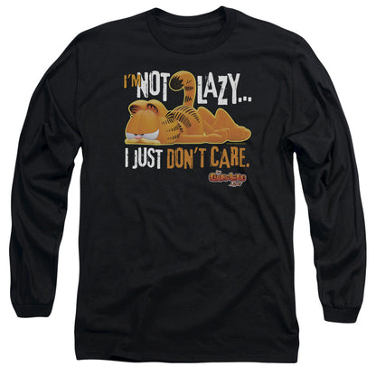 Garfield Not Lazy Mens Long Sleeve Shirt Black Officially Licensed