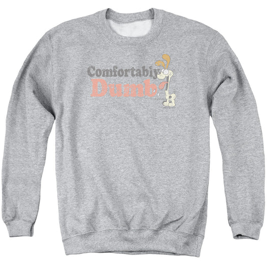 Garfield Comfortably Dumb Mens Crewneck Sweatshirt Athletic Heather