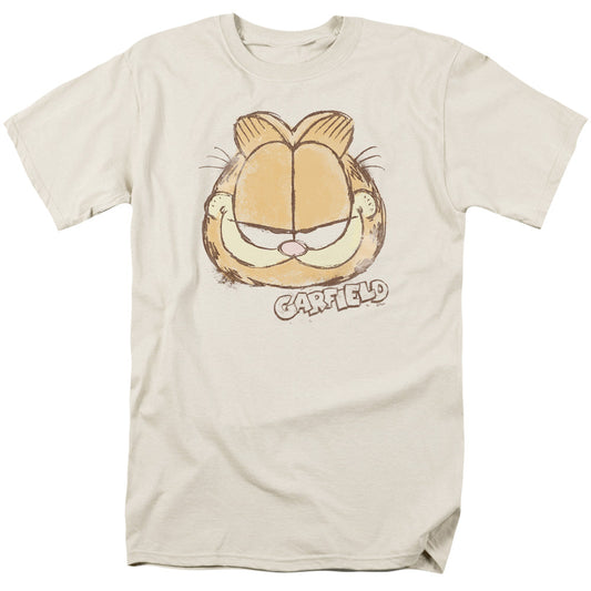Garfield Water Color Cat Mens T Shirt Cream Officially Licensed