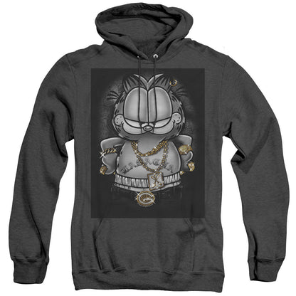 Garfield Lasagna For Life Heather Mens Hoodie Black